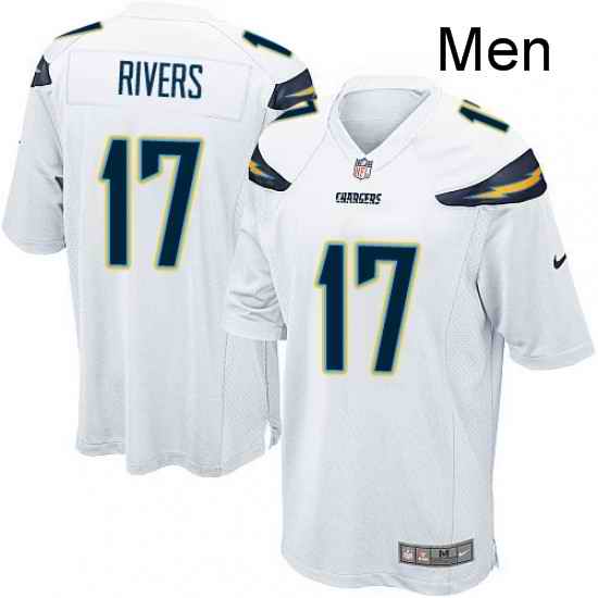 Men Nike Los Angeles Chargers 17 Philip Rivers Game White NFL Jersey